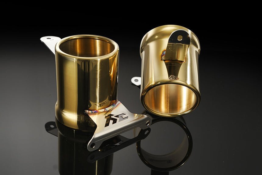 Dual Tips in Gold Ferrari 488 GTB