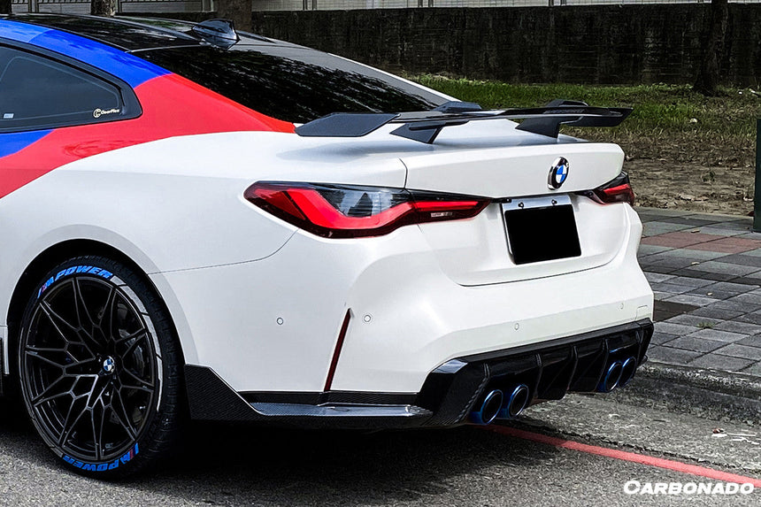 2021-UP BMW M3 G80 MP Style Carbon Fiber Quad Rear Lip with Caps