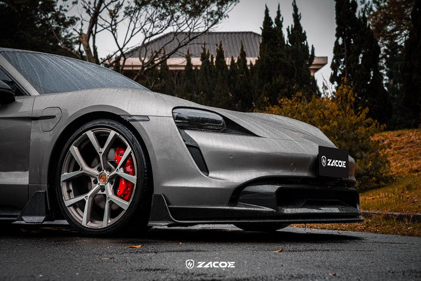 Porsche Taycan Dry Carbon Fiber Front Lip - Zacoe