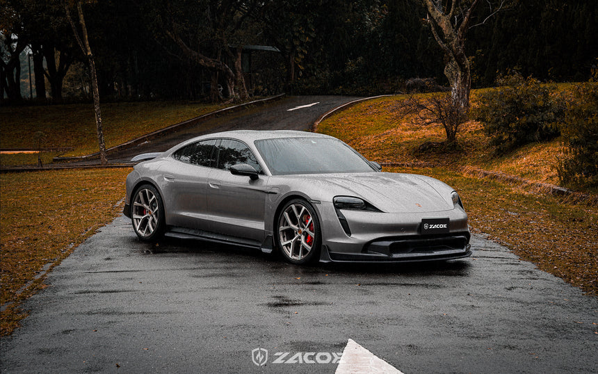Porsche Taycan Dry Carbon Fiber Side Skirts - Zacoe