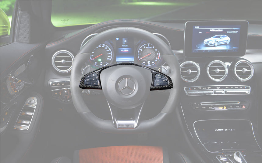 2015-2021 Mercedes Benz W205 C63 AMG Carbon Fiber Interior Steering wheel Trim