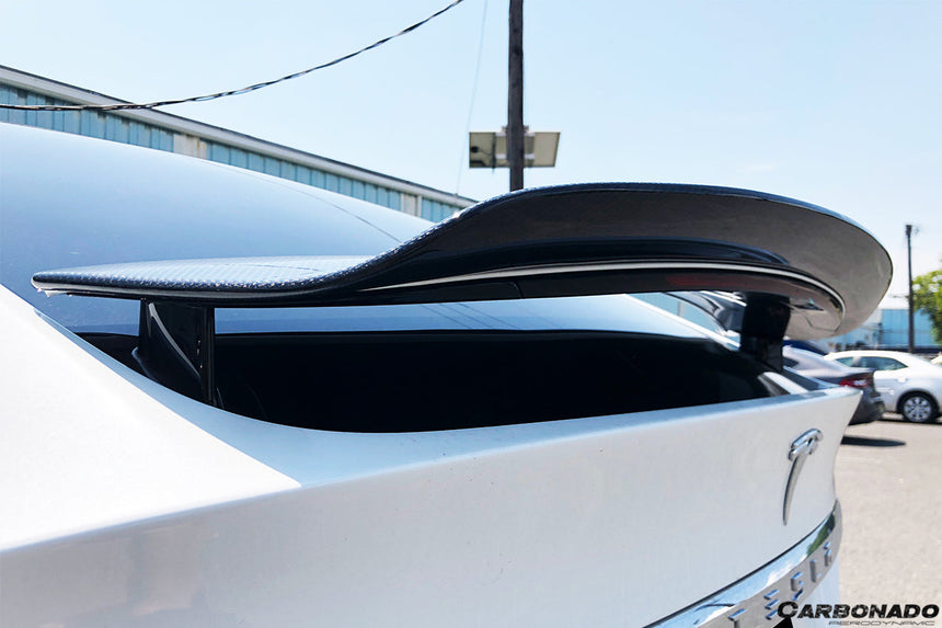 2016-2021 Tesla X SUV RZS Style Carbon Fiber Trunk Spoiler