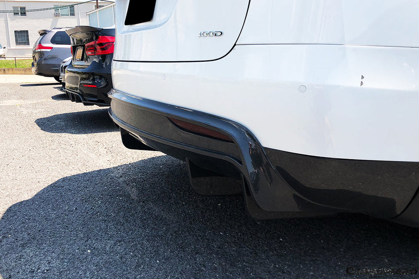 2016-2018 Tesla X SUV RZS Style Carbon Fiber Rear Diffuser
