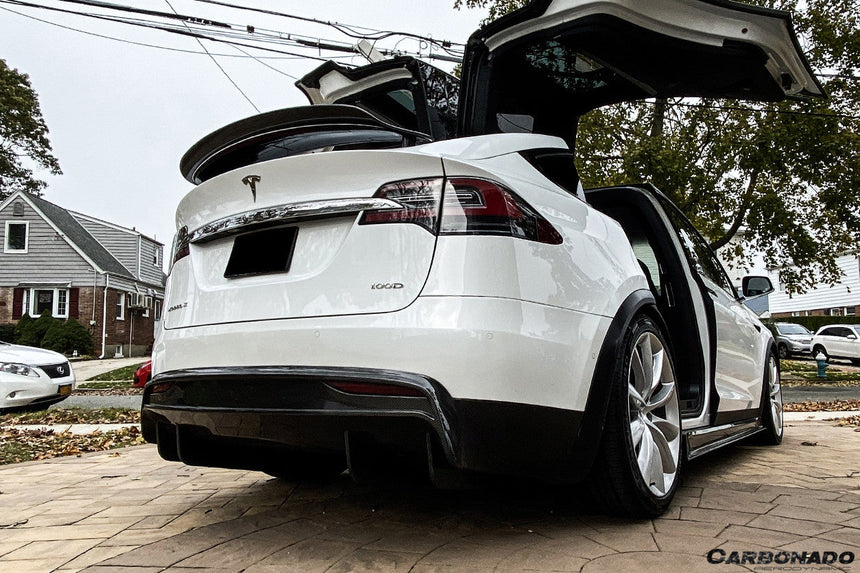 2019-2021 Tesla X SUV RZS Style Carbon Fiber Rear Diffuser