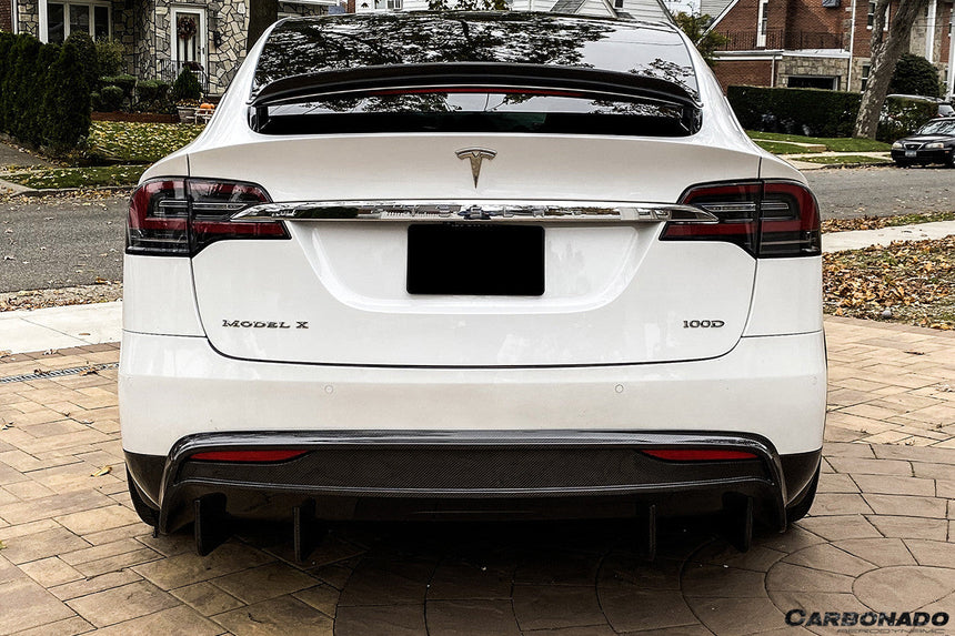 2019-2021 Tesla X SUV RZS Style Carbon Fiber Rear Diffuser
