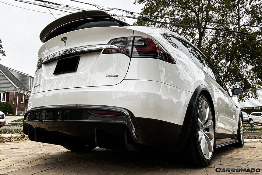 2016-2018 Tesla X SUV RZS Style Carbon Fiber Rear Diffuser