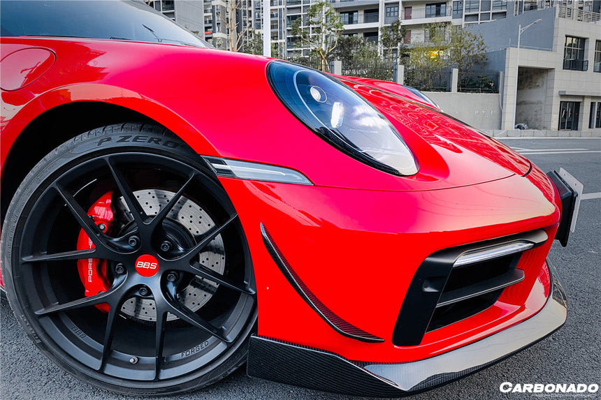 2019-2023 Porsche 911 992 Carrera/Targa Sport Design WP Style Dry Carbon Fiber Bumper Canards