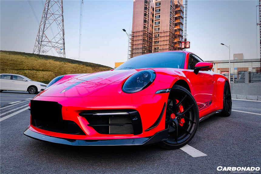 2019-2023 Porsche 911 992 Carrera/Targa Sport Design WP Style Dry Carbon Fiber Bumper Canards