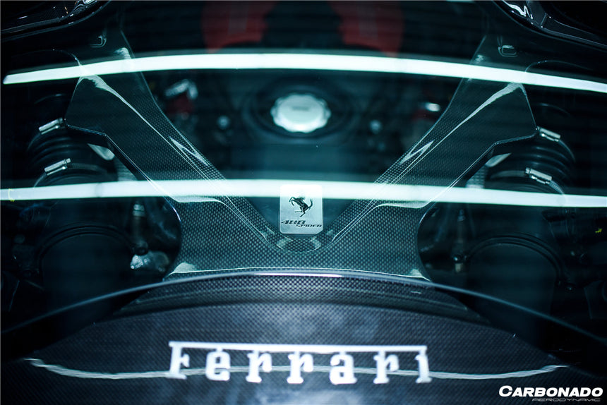 2015-2020 Ferrari 488 Spyder Dry Carbon Fiber Engine Hood With Glass