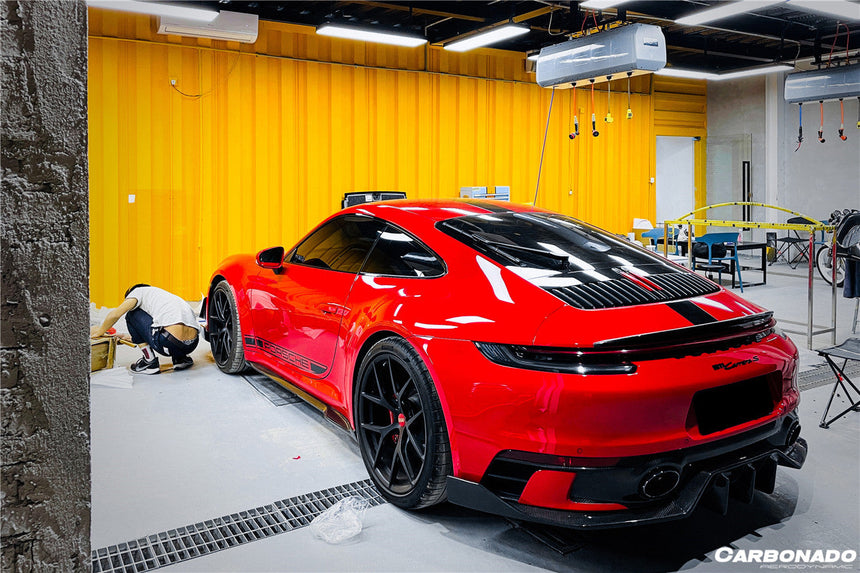 2019-2023 Porsche 911 992 Carrera/Targa Sport Design Bumper WP Style Dry Carbon Fiber Rear Lip