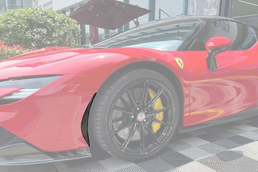 2020-UP Ferrari SF90 Stradale OE Style Autoclave Carbon Fiber Front Bumper Side Air Vents