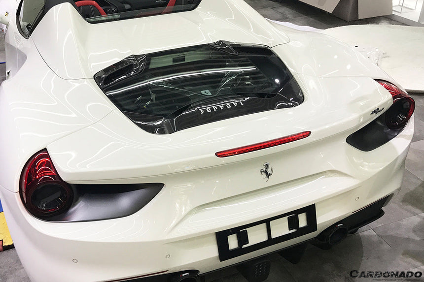 2015-2020 Ferrari 488 Spyder Dry Carbon Fiber Engine Hood With Glass