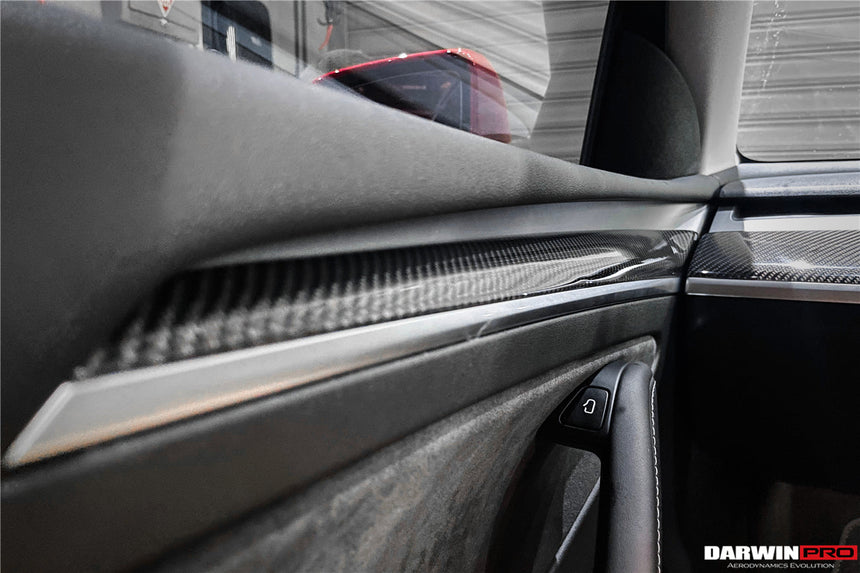 2020-2023 Tesla Model 3/Y OEM Style Autoclave Carbon Fiber Door Trim Interior Replacement