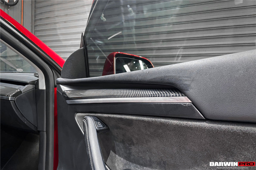 2020-2023 Tesla Model 3/Y OEM Style Autoclave Carbon Fiber Door Trim Interior Replacement