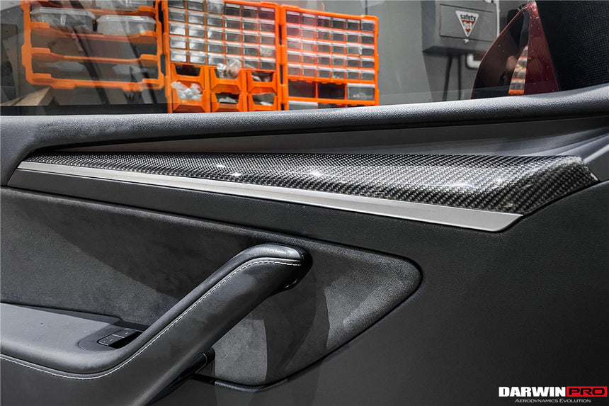 2020-2023 Tesla Model 3/Y OEM Style Autoclave Carbon Fiber Door Trim Interior Replacement