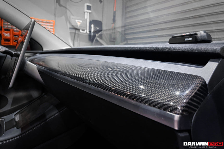 2020-2023 Tesla Model 3/Y OEM Style Autoclave Carbon Fiber Dashboard Trim Interior Replacement