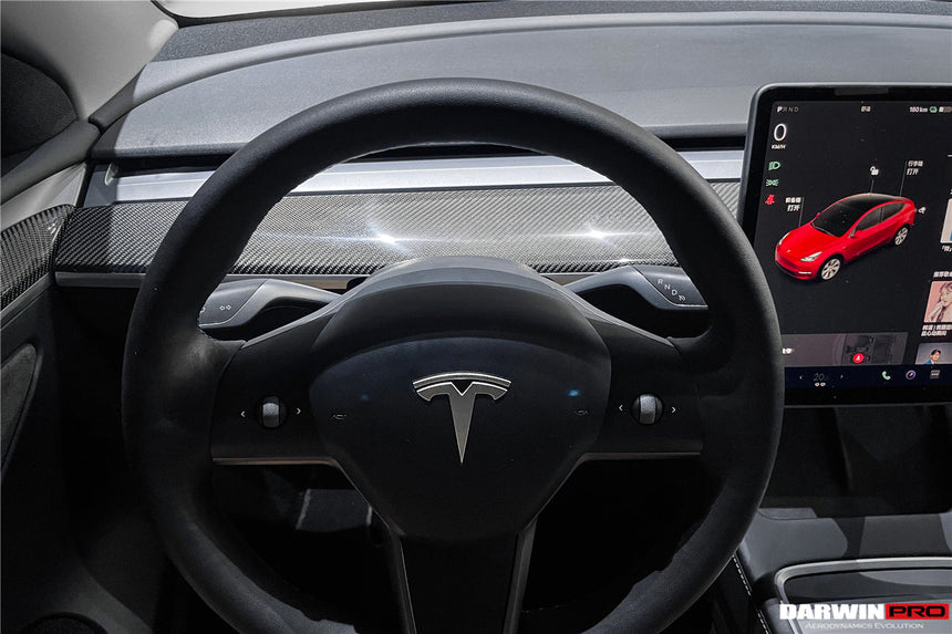2020-2023 Tesla Model 3/Y OEM Style Autoclave Carbon Fiber Dashboard Trim Interior Replacement