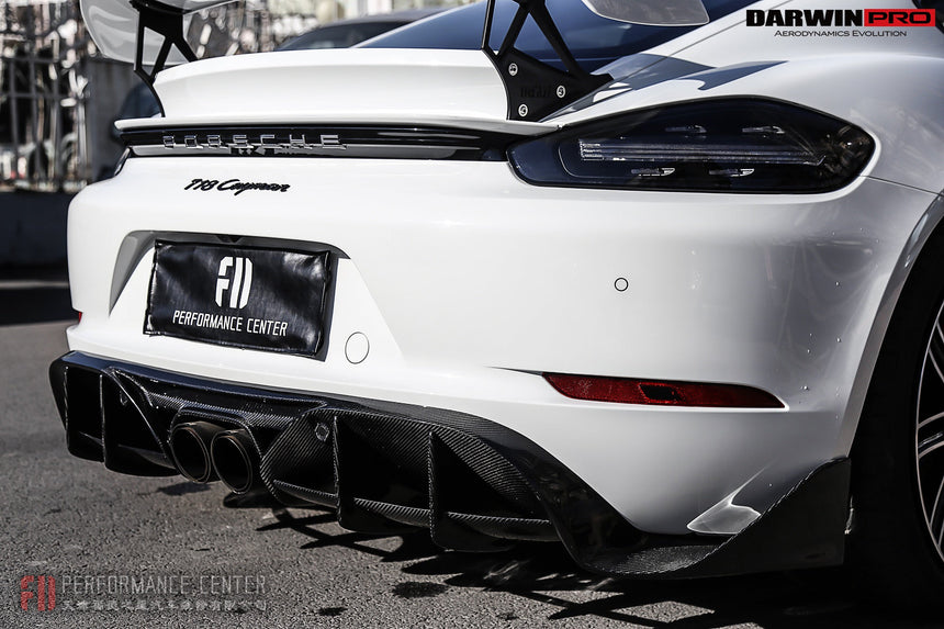 2016-2023 Porsche 718 Cayman/Boxster BKSS Style Carbon Fiber Rear Diffuser