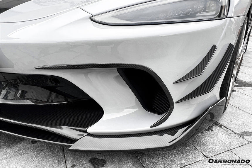 2020-2023 McLaren GT WP Style Dry Carbon Fiber Front Bumper Canards