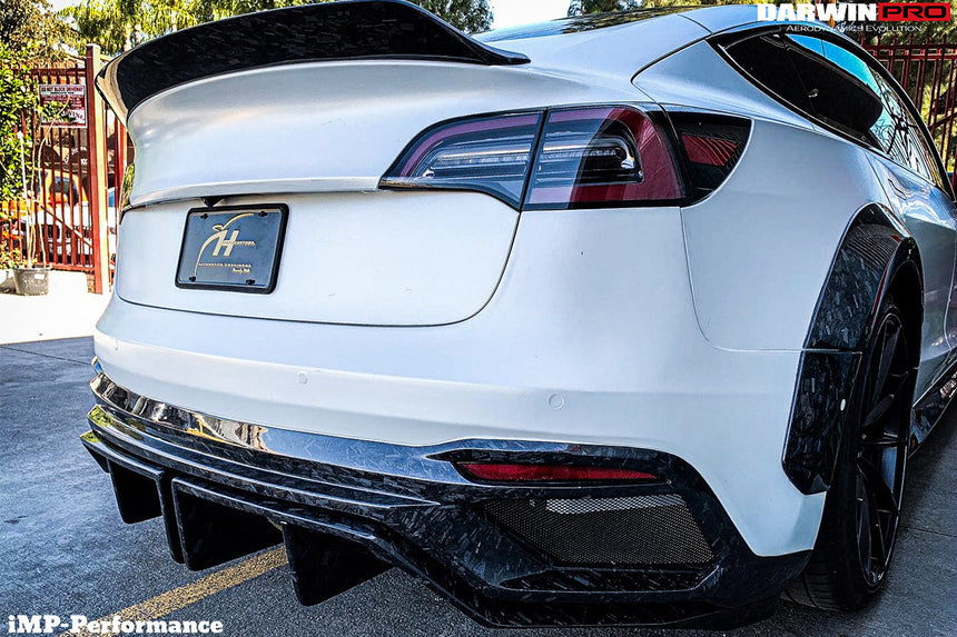 2017-2020 Tesla Model 3 IMP Performance Partial Carbon Fiber Rear Bumper