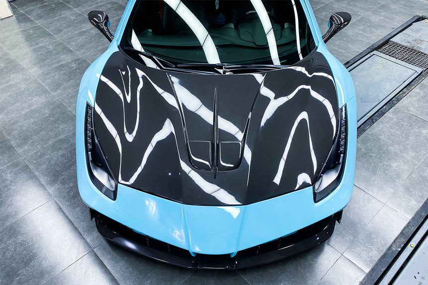 2015-2020 Ferrari 488 GTB/Spyder MA Style Carbon Fiber Hood