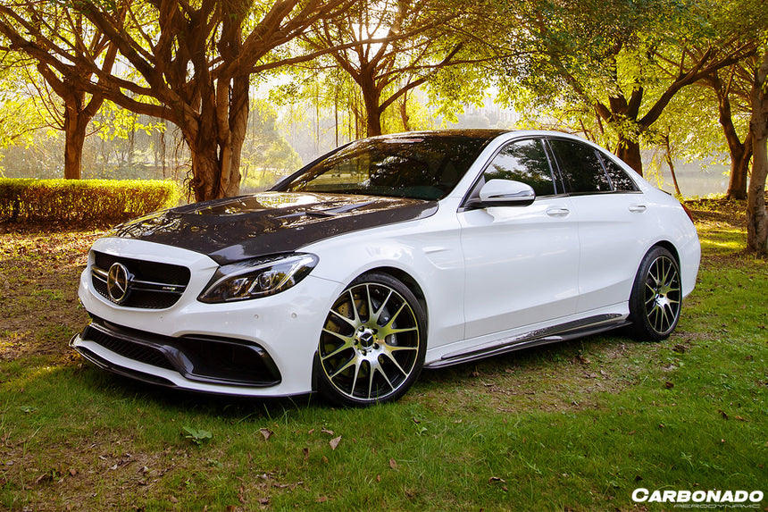 2015-2021 Mercedes Benz C-Class W205 Sedan PS Style Side Skirts