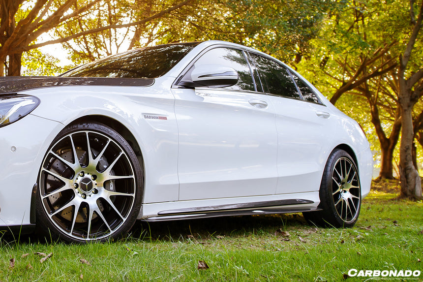 2015-2021 Mercedes Benz C-Class W205 Sedan PS Style Side Skirts