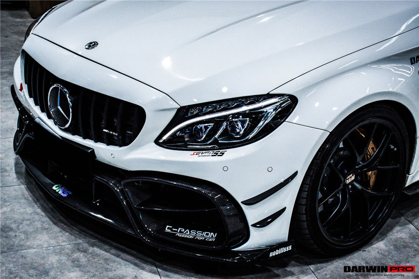 2015-2021 Mercedes Benz W205 C63/S AMG Coupe IMP Performance Partial Carbon Fiber Front Bumper w/ Grill & Canards