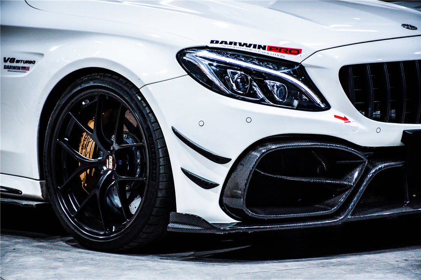 2015-2021 Mercedes Benz W205 C63/S AMG Coupe IMP Performance Partial Carbon Fiber Front Bumper w/ Grill & Canards