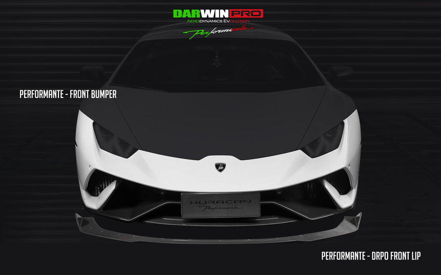2015-2020 Lamborghini Huracan LP610/LP580/EVO BKSS Style Partial Carbon Front Bumper w/ Lip