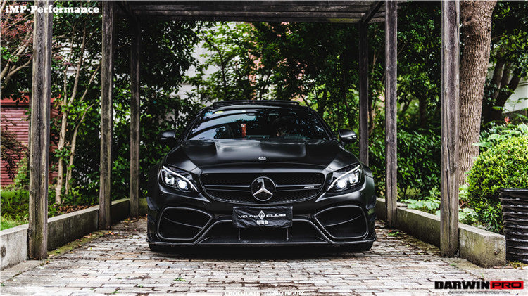 2015-2021 Mercedes Benz W205 C63/S AMG Coupe IMP Performance Partial Carbon Fiber Front Bumper w/ Grill & Canards