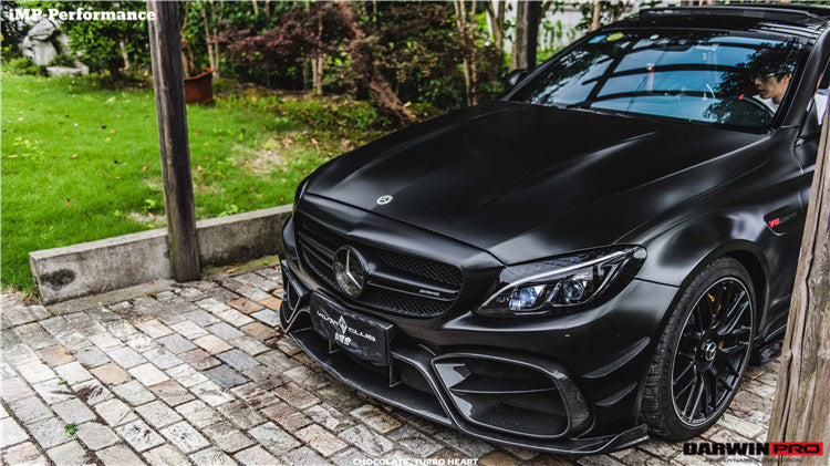 2015-2021 Mercedes Benz W205 C63/S AMG Coupe IMP Performance Partial Carbon Fiber Front Bumper w/ Grill & Canards
