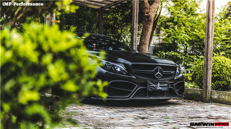 2015-2021 Mercedes Benz W205 C63/S AMG Coupe IMP Performance Partial Carbon Fiber Front Bumper w/ Grill & Canards