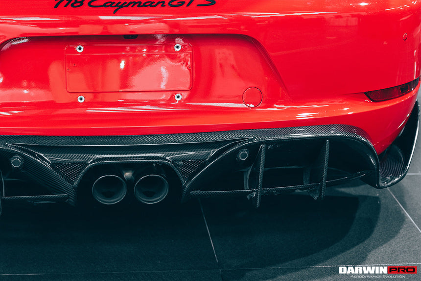 2016-2023 Porsche 718 Cayman/Boxster BKSS Style Carbon Fiber Rear Diffuser