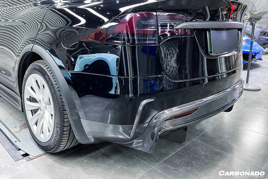 2016-2021 Tesla X SUV RZS Style Carbon Fiber Rear Bumper Canards