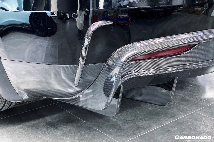 2016-2021 Tesla X SUV RZS Style Carbon Fiber Rear Bumper Canards