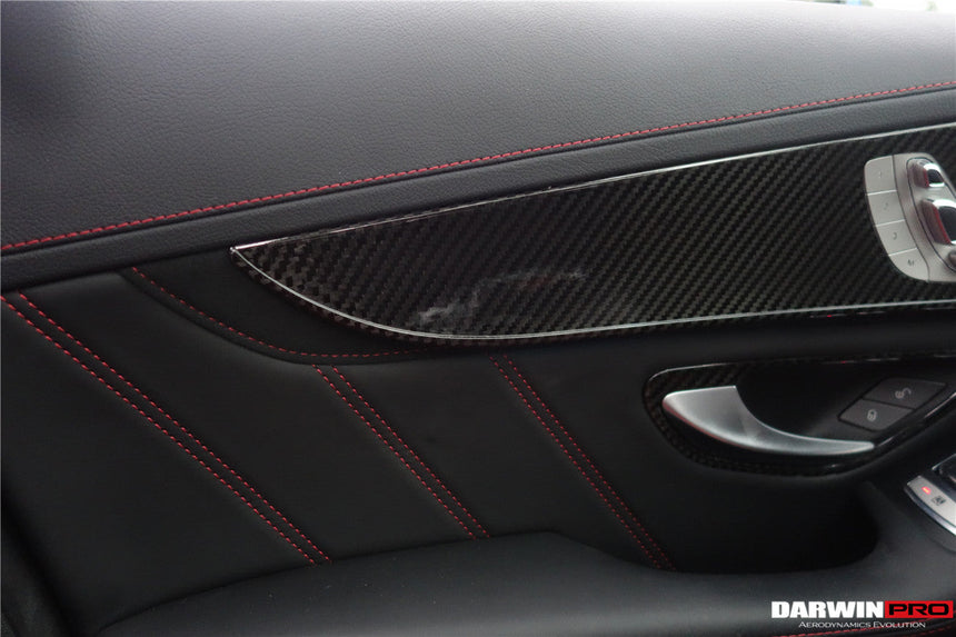 2015-2021 Mercedes Benz W205 C63/S AMG Sedan Carbon Fiber Interior Door Panel Trim Cover Strip