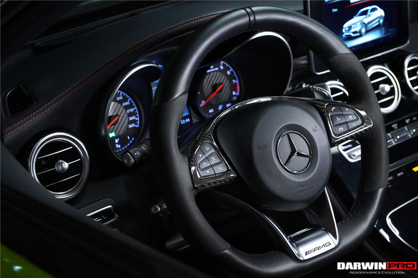 2015-2021 Mercedes Benz W205 C63 AMG Carbon Fiber Interior Steering wheel Trim