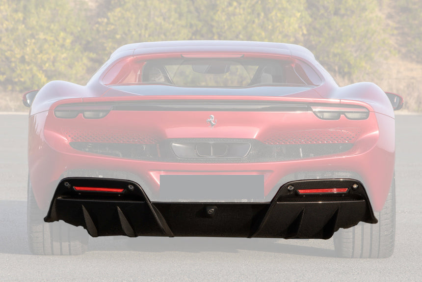 2022-UP Ferrari 296 GTB (Type F171) OE Style Carbon Fiber Rear Diffuser