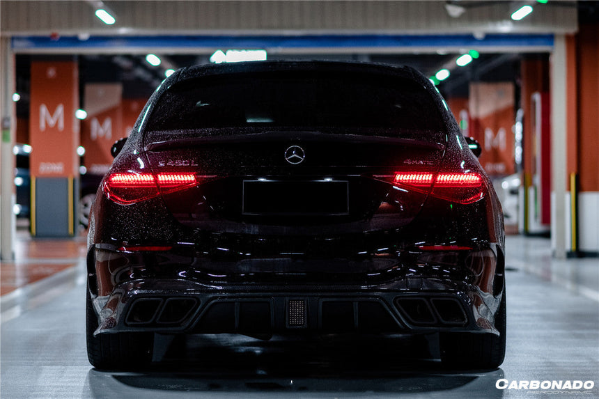 2021-UP Mercedes Benz S Class W223 4Matic Sedan MSY Style Rear Lip with LED Light And Exhaust tips
