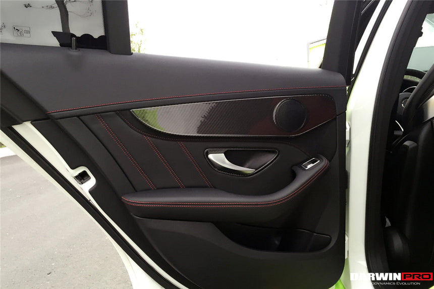 2015-2021 Mercedes Benz W205 C63/S AMG Sedan Carbon Fiber Interior Door Panel Trim Cover Strip