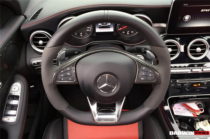 2015-2021 Mercedes Benz W205 C63 AMG Carbon Fiber Interior Steering wheel Trim