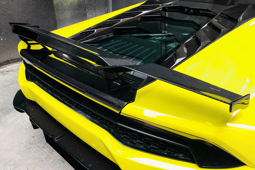 2015-2020 Lamborghini Huracan LP610/LP580 MD Style Carbon Fiber Trunk Spoiler w/ Base