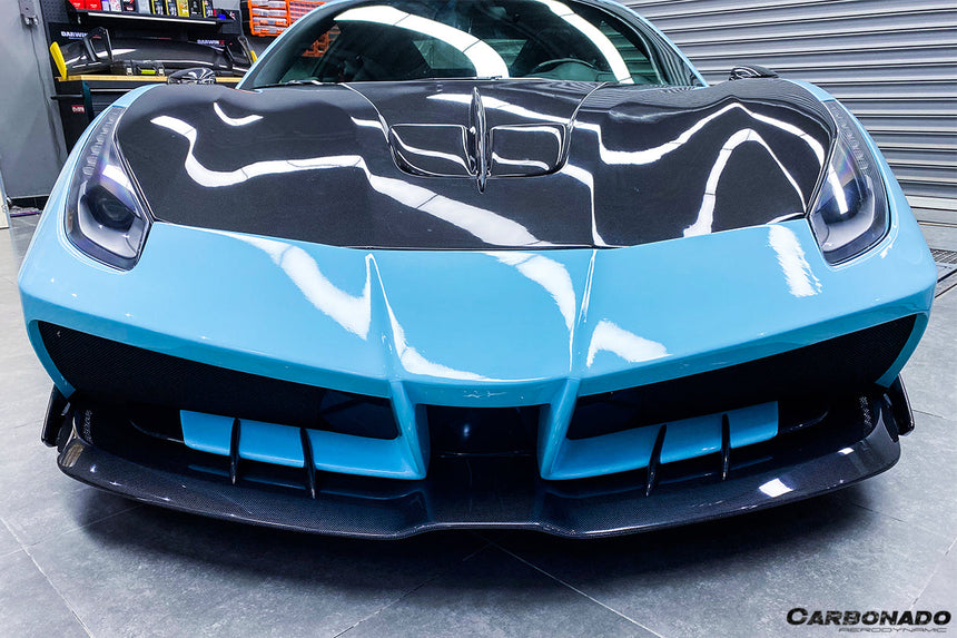 2015-2020 Ferrari 488 GTB/Spyder MA Style Partial Carbon Fiber Front Bumper