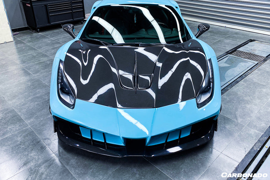 2015-2020 Ferrari 488 GTB/Spyder MA Style Partial Carbon Fiber Front Bumper