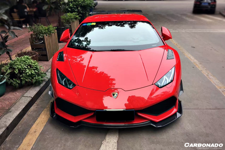 2015-2020 Lamborghini Huracan LP610 RZS Style Front Bumper Carbon Fiber Canard