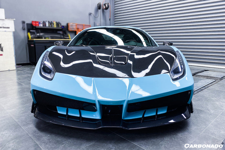 2015-2020 Ferrari 488 GTB/Spyder MA Style Partial Carbon Fiber Front Bumper