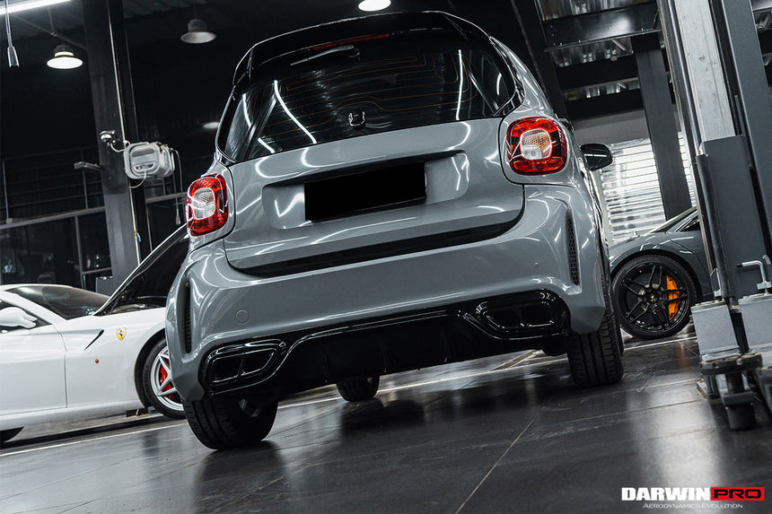 2016-2020 Smart Fortwo 453 BKSS Style Partial Carbon Fiber Rear Bumper