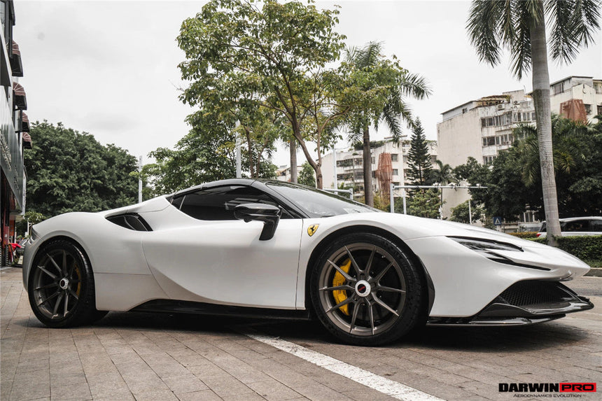 2020-UP Ferrari SF90 Stradale OE Style Autoclave Carbon Fiber Front Bumper Side Splitter