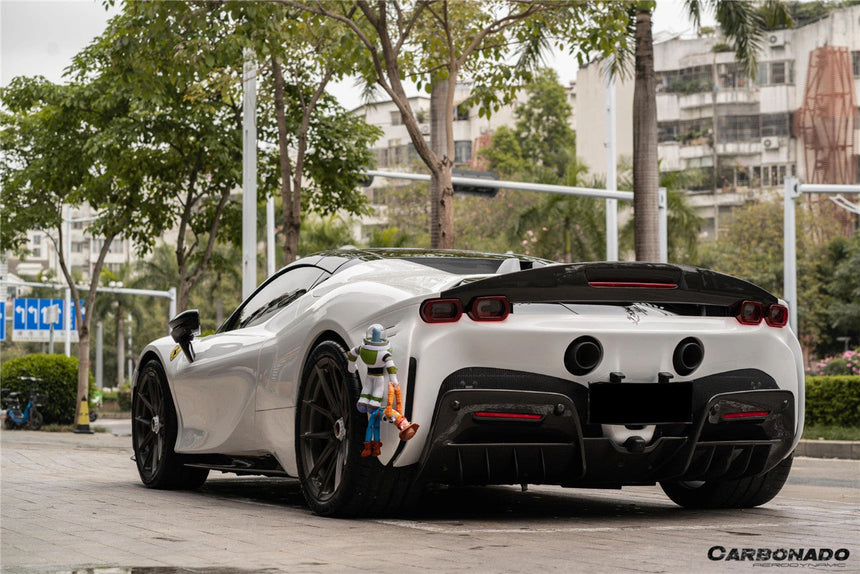 2020-UP Ferrari SF90 Stradale Assetto Fiorano Style Autoclave Carbon Fiber Trunk Spoiler